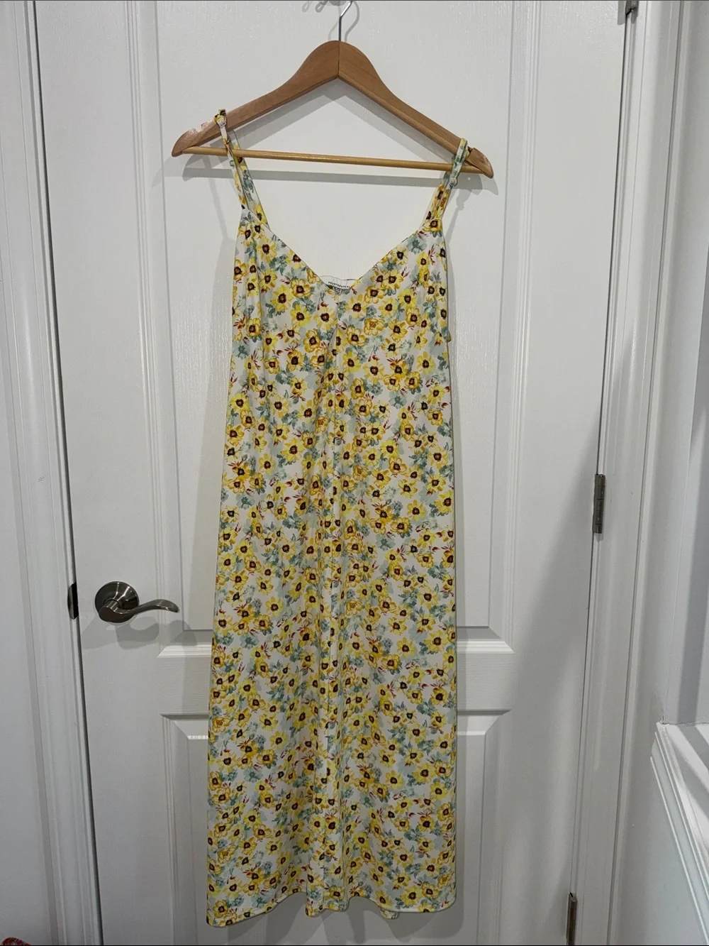 14th Place sunflower pattern Yellow Floral Slip Dress size xlarge maxi